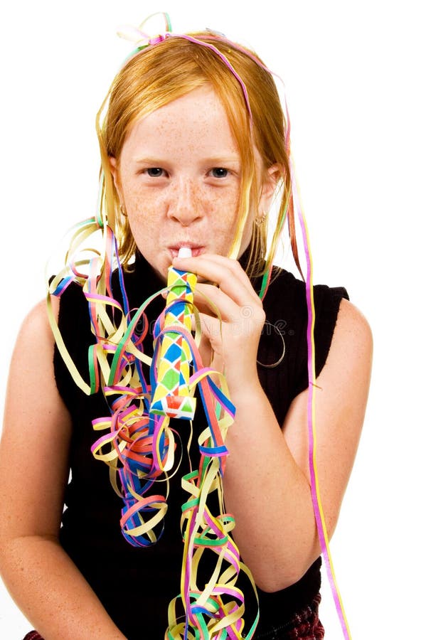 Young girl is celebrating her birthday