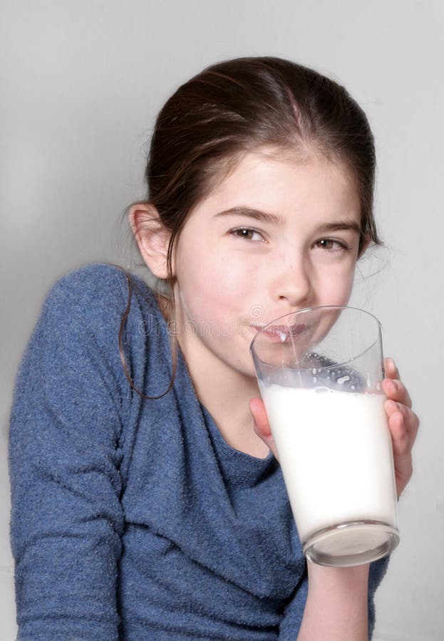 Young Girl Drinking Milk