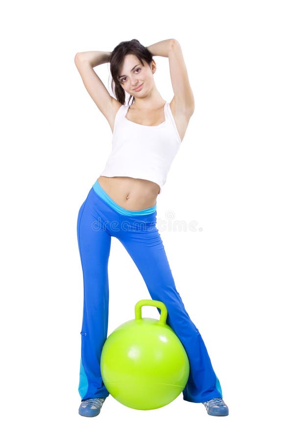 The young girl engaged in fitness