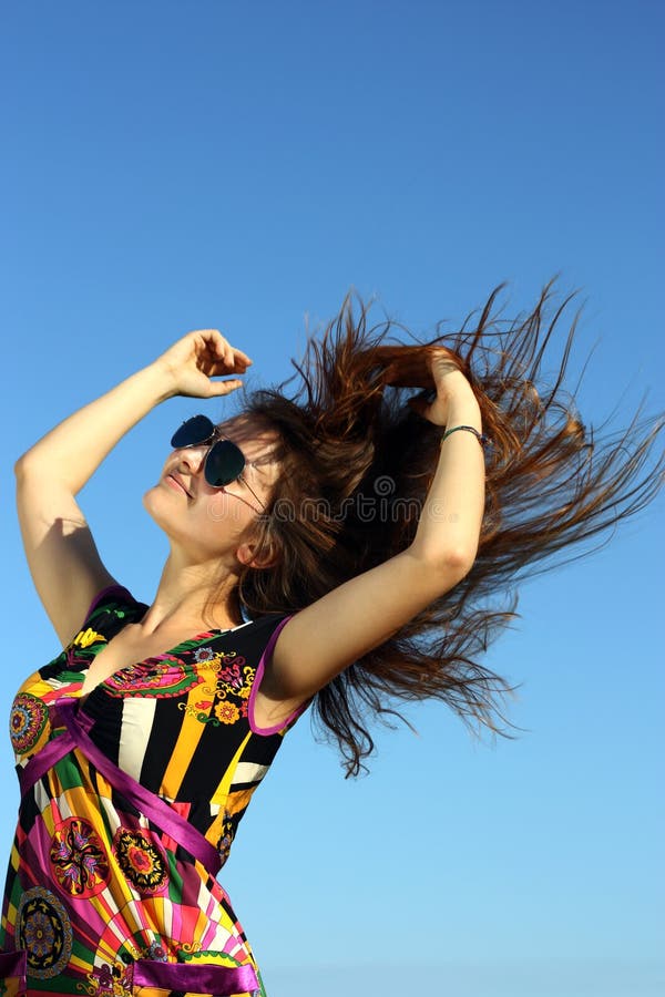 Young girl enjoys the sun