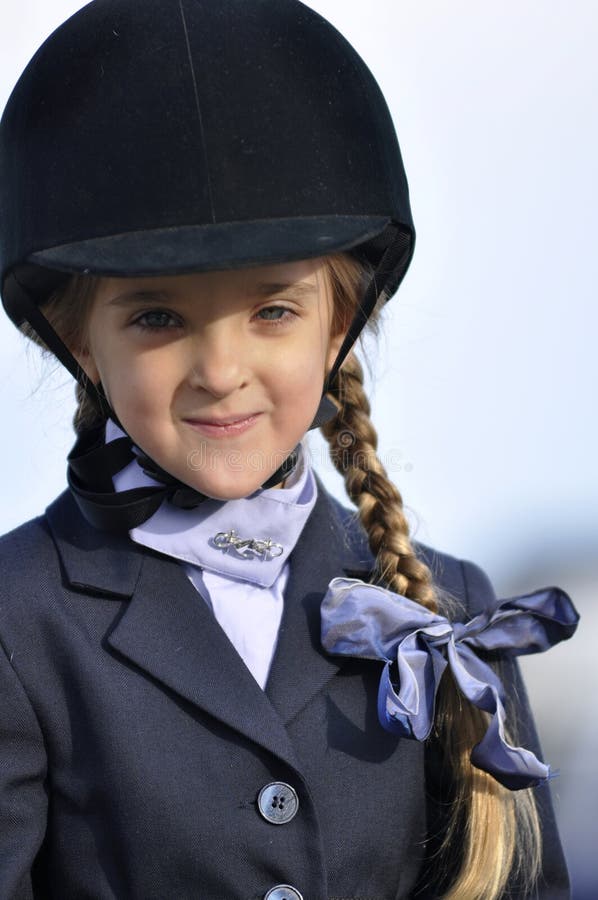 Small equestrian girl stock image. Image of watching 16073255