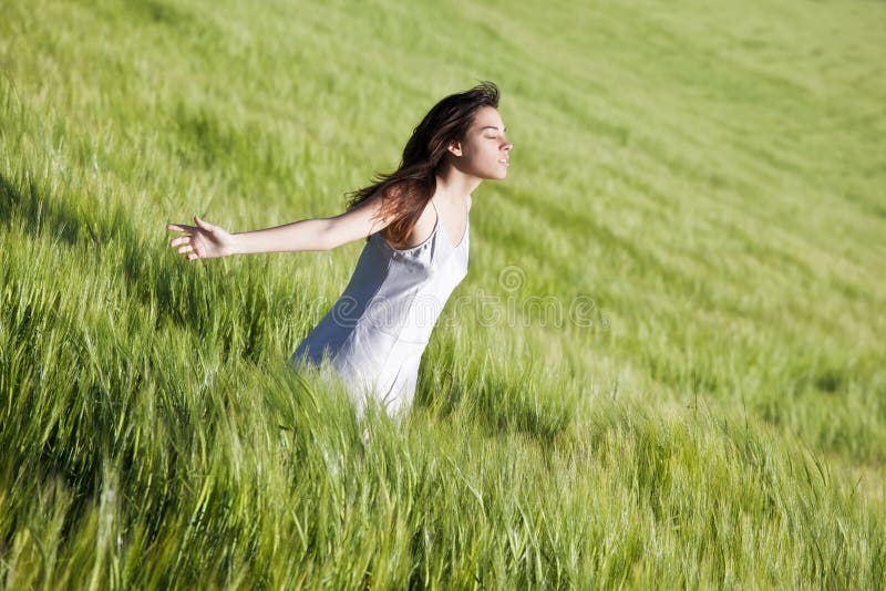 Young girl in field