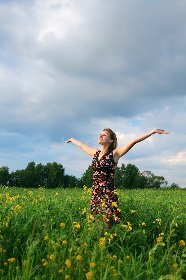 Young girl in field