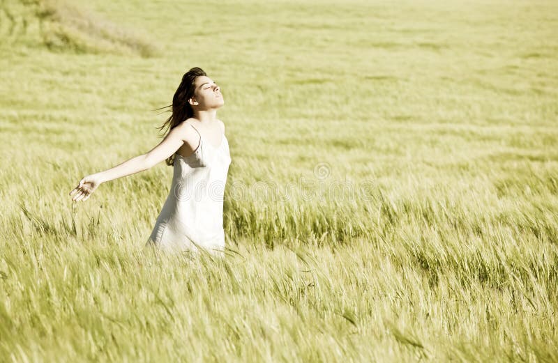 Young girl in field