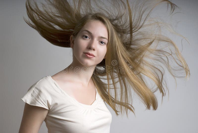 Young Girl with Flying Fair Hair Stock Photo - Image of hair, blond: 10046832 Young Girl with Flying Fair Hair Stock Photo - Image of hair, blond: 10046832