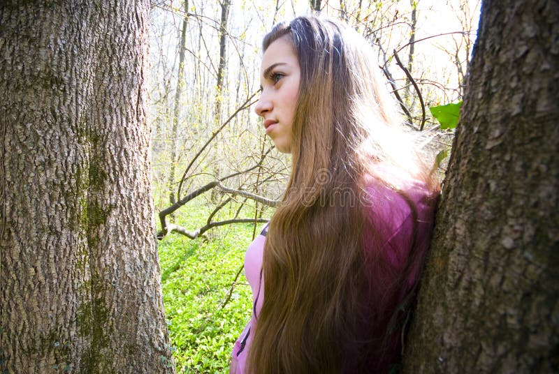 Young girl in the forest