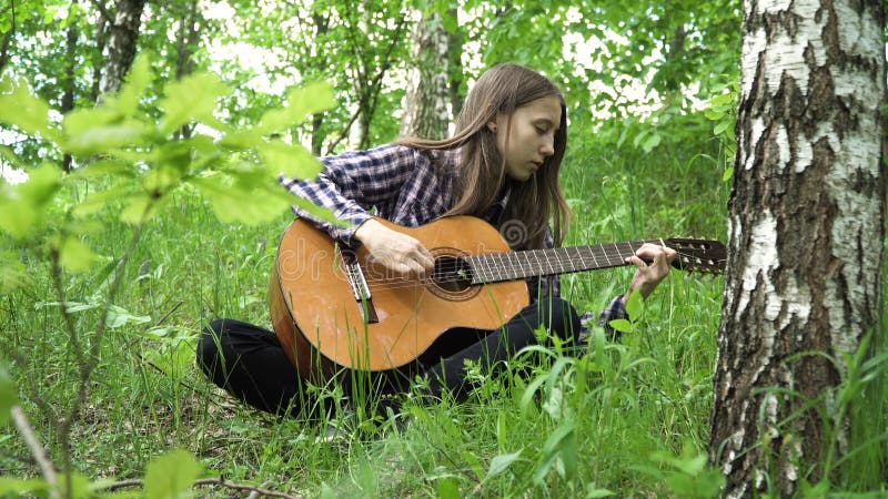 Girl Playing The Guitar Stock Image Image Of Music 125419821