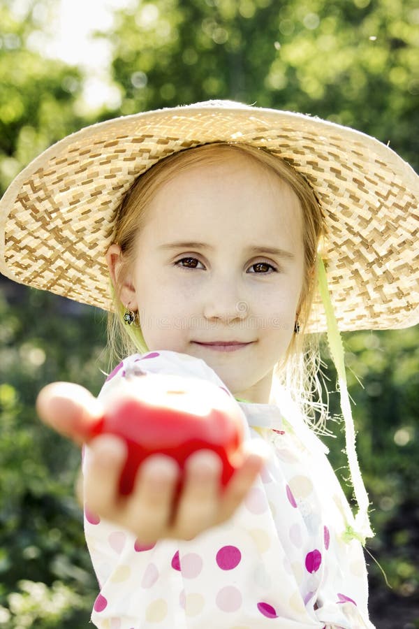 Young girl in the garden stock photo. Image of people - 31346666