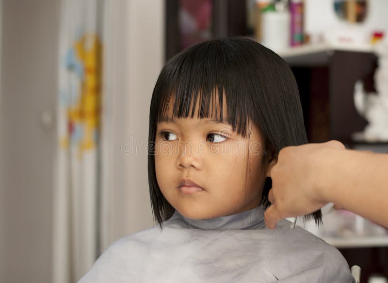 Young Girl Getting a Haircut Stock Photo - Image of hair, haircut: 24594002