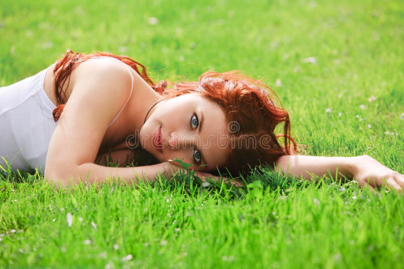 Young girl on grass