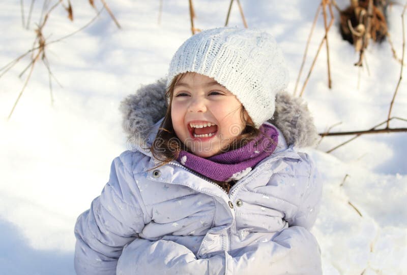 Girl having fun during winter royalty free stock image Girl having fun during winter royalty free stock image