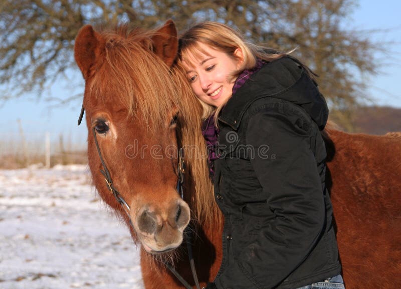 Young Girl with her Islandic horse