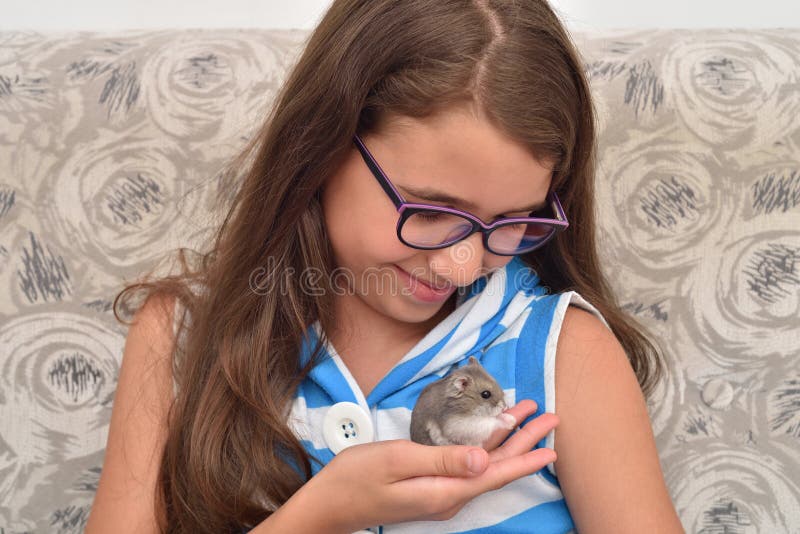 800px x 534px - Young Girl with Her Pet Hamster Stock Image - Image of expression,  lifestyle: 227253949