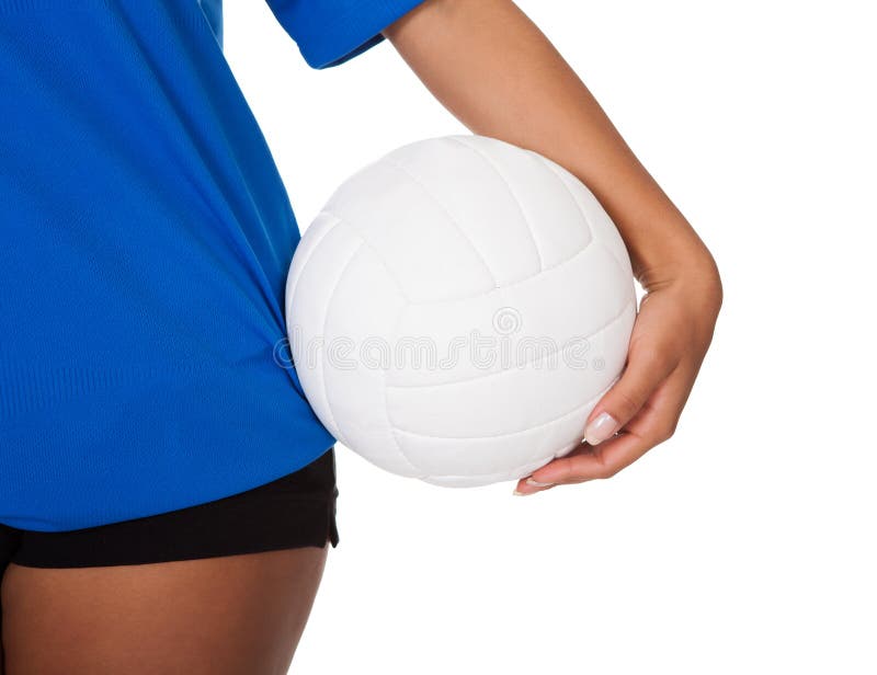 Young Girl Holding Volleyball