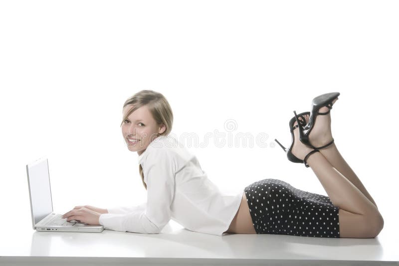 Young girl with laptop computer