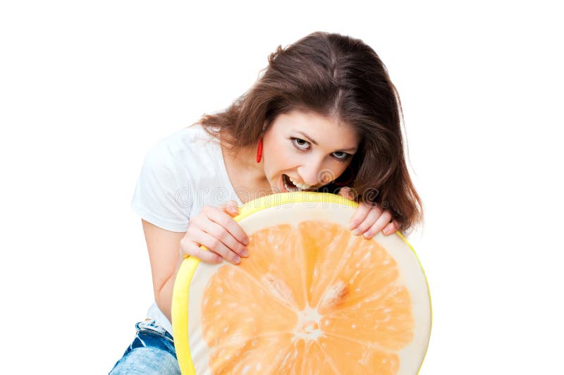 Young girl with lemon