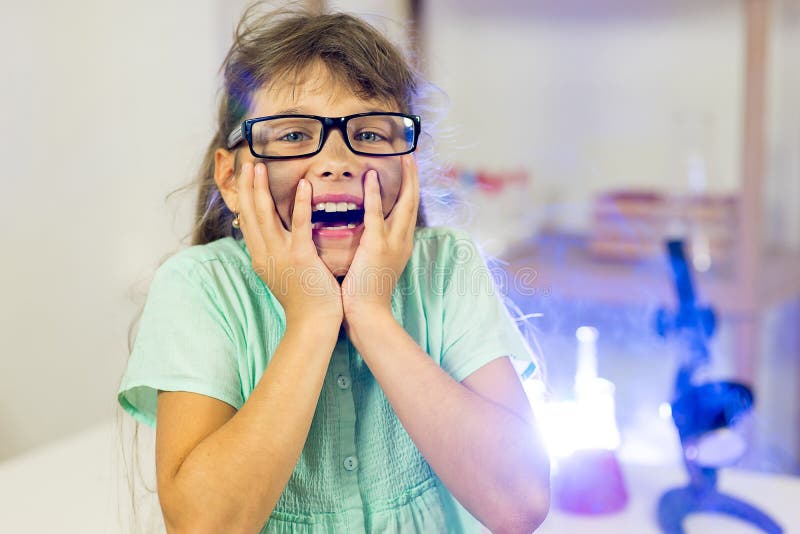 Young Girl Making Science Experiments Stock Photo Image of chemist