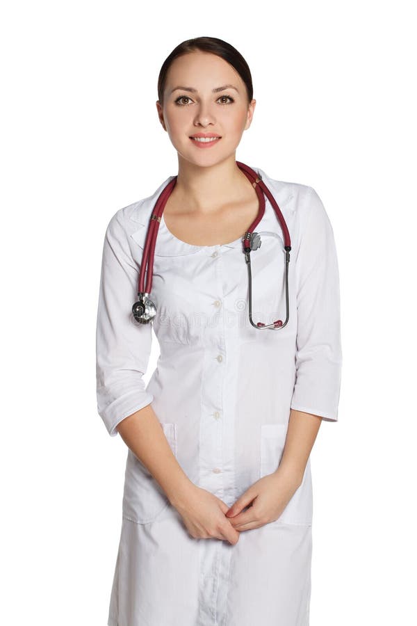 Young Girl in a Medical Lab Coat Stock Photo Image of beauty, healthy