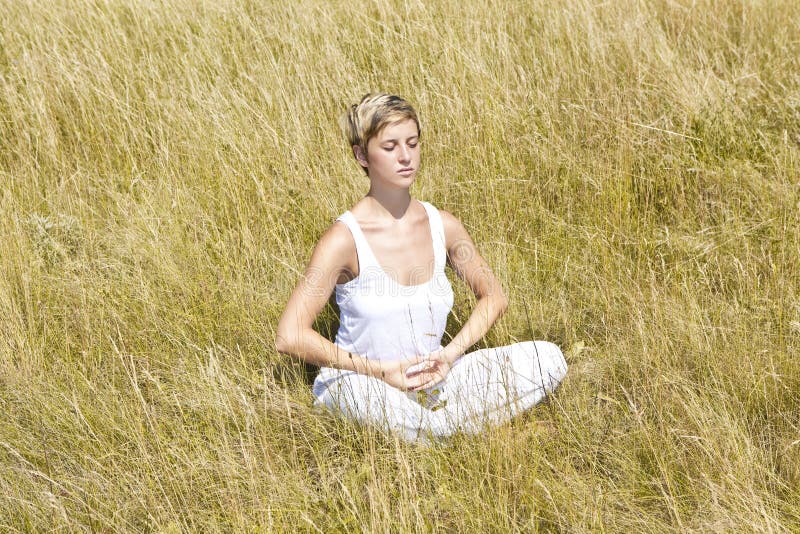 Young girl meditating