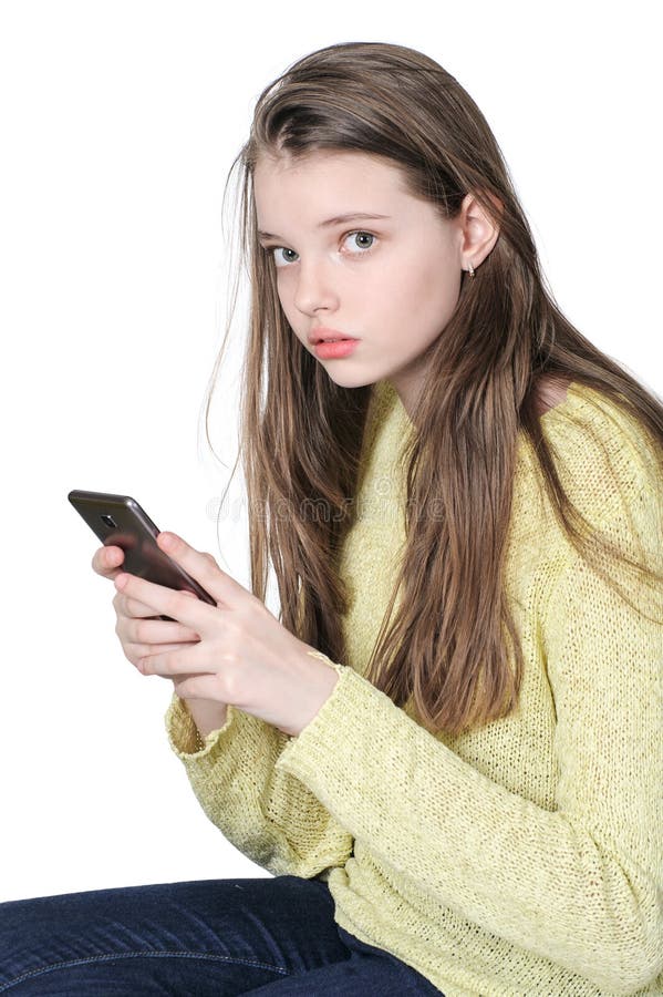 Phone with Hands Addiction on a Wooden Background Stock Photo - Image