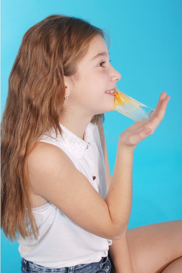 Young Girl Playing with Chewing Gum Stock Photo Image of candy