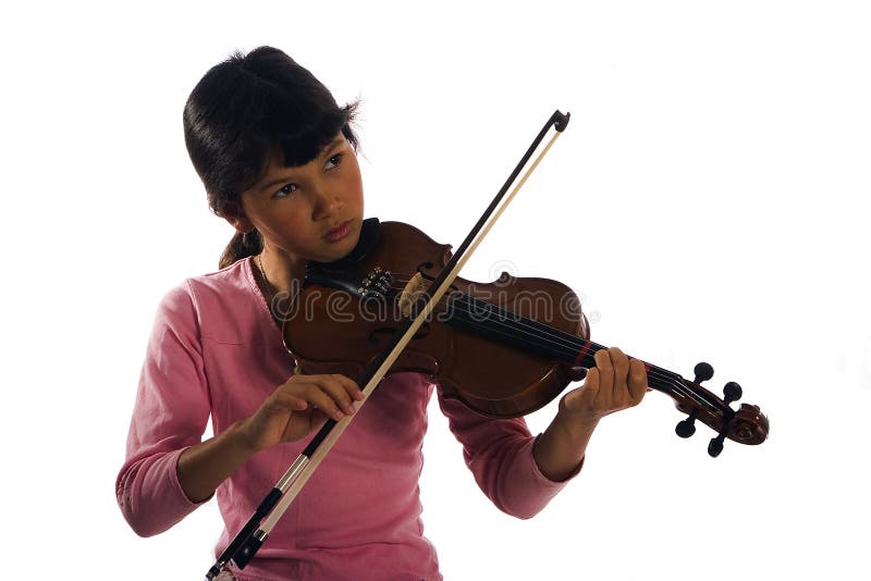 Young girl playing violin