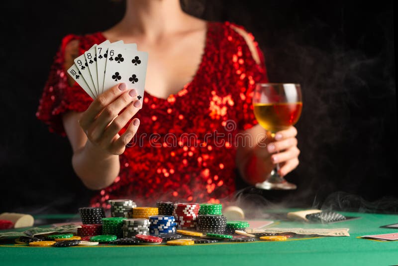 Playing Cards in a Casino, a Girl Shows a Winning Combination. Success and  Victory. Poker, Blackjack, Texas Poker Stock Image - Image of hand, choice:  161398193