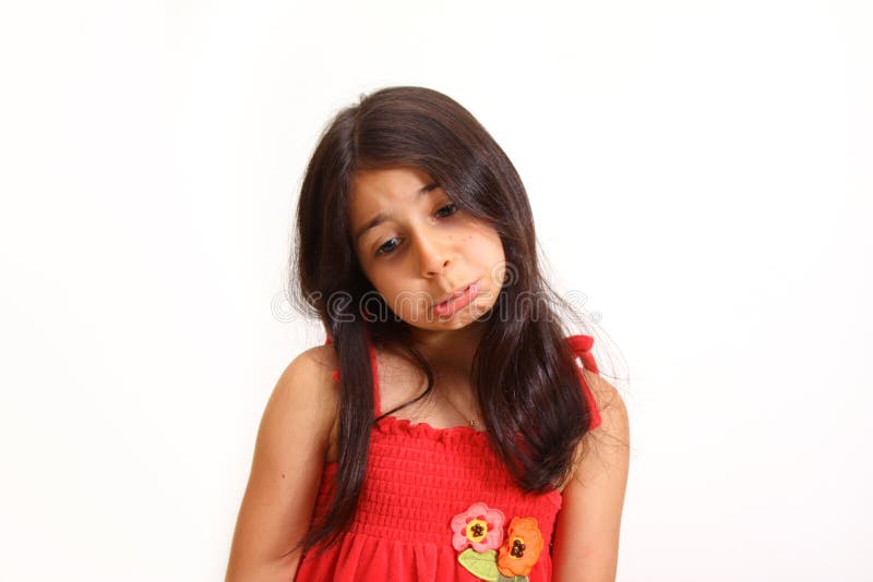 Young girl in red dress