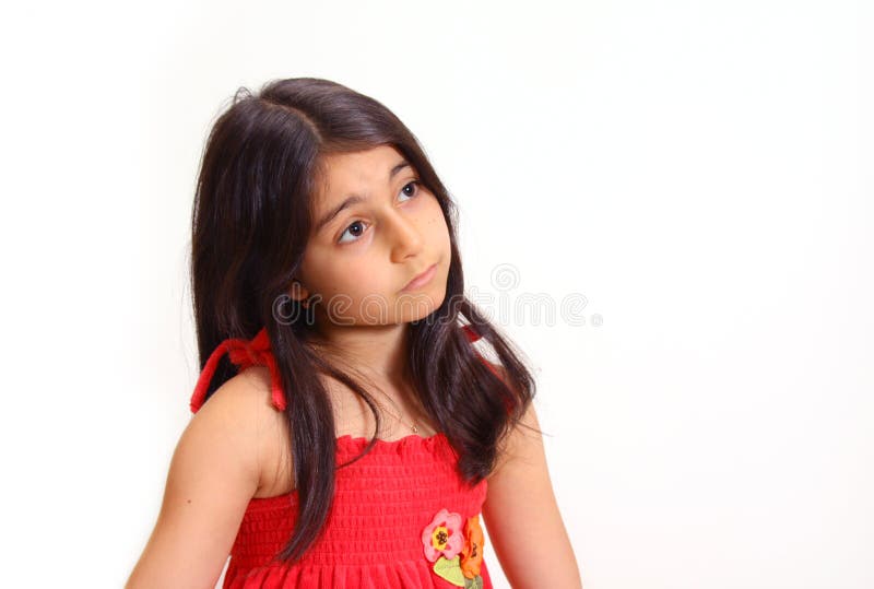 Young girl in red dress