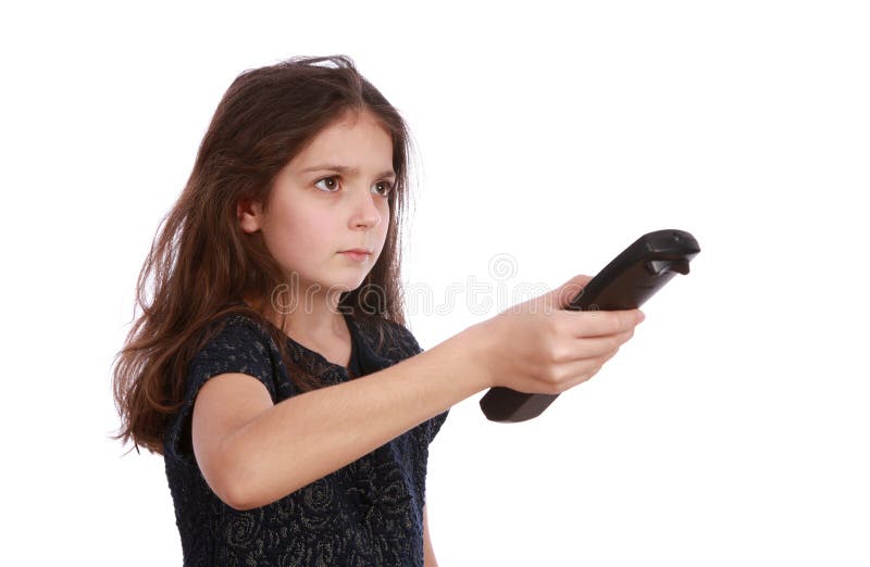 Young Girl with Remote Control Stock Photo Image of home, hand 40409618