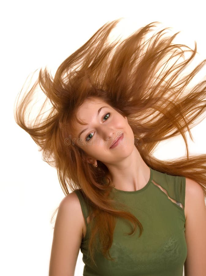 Young girl shaking her head