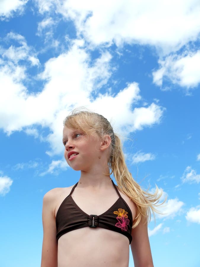 Young girl and sky