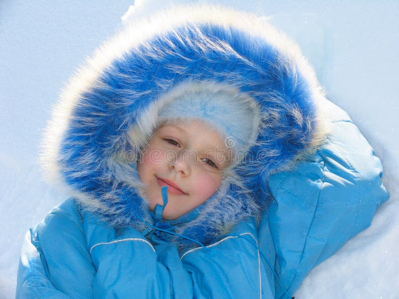 Young girl on snow