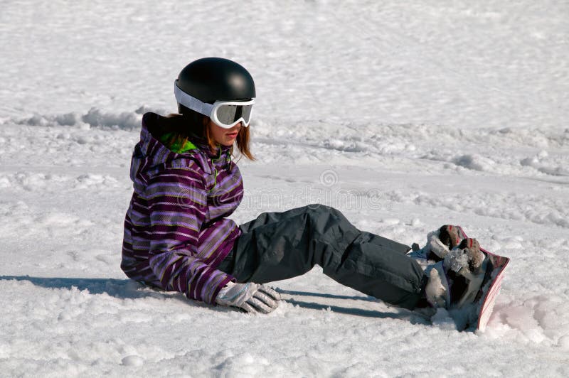 Young Girl Snowboarding Royalty Free Stock Photo Image 24548545