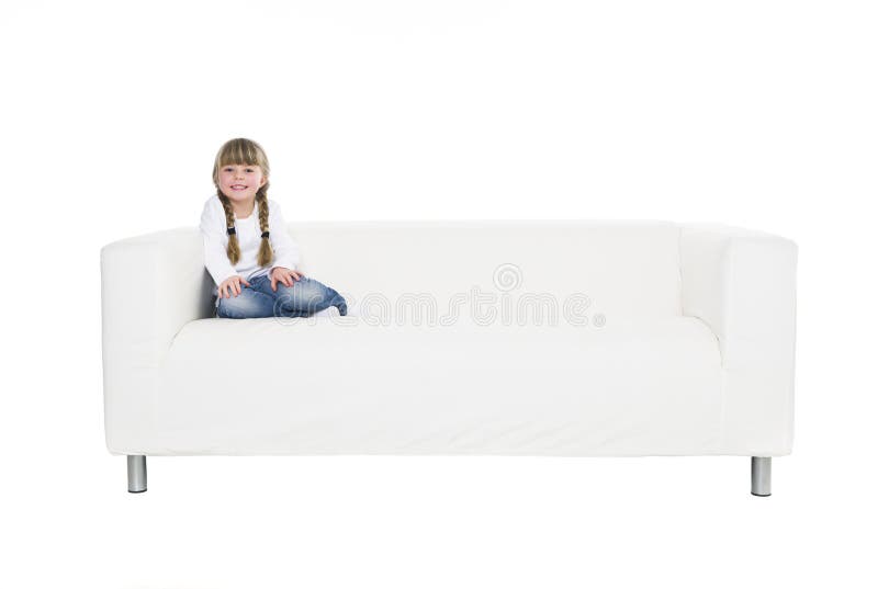 Young girl in a sofa