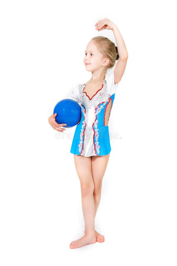 Cute Girl with Ball in Her Hands Stock Photo Image of joyful