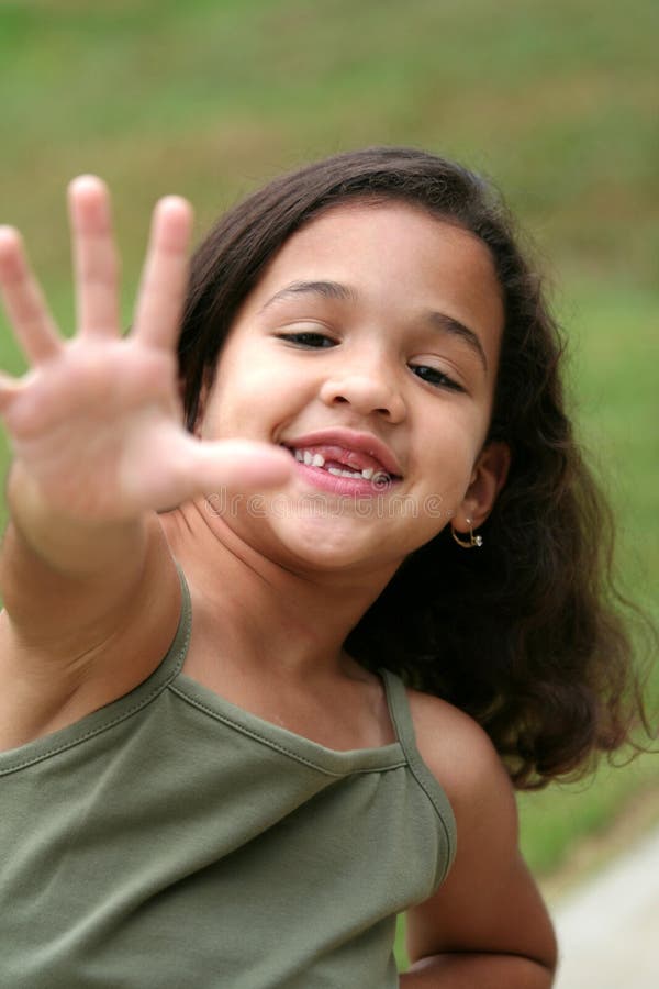 Young Girl Stop Sign stock photos Young Girl Stop Sign stock photos