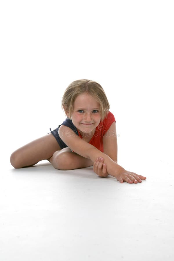 Young girl stretching