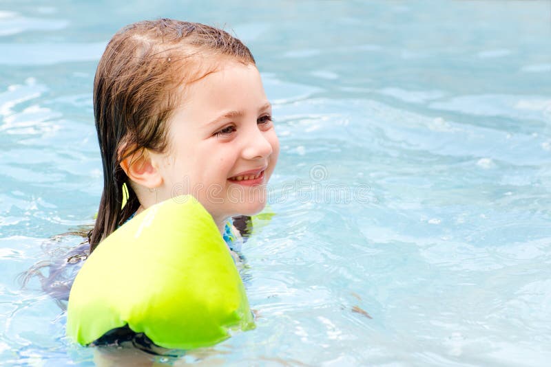 Young Girl Swimming in Pool Stock Photo - Image of active, water: 25923184