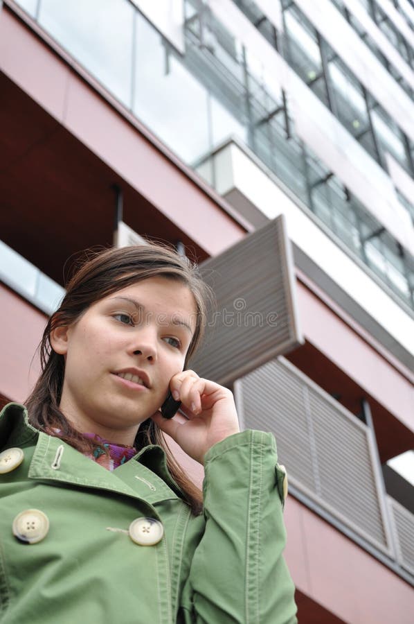 Young girl talking on mobile phone