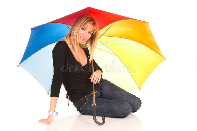 Young girl with umbrella