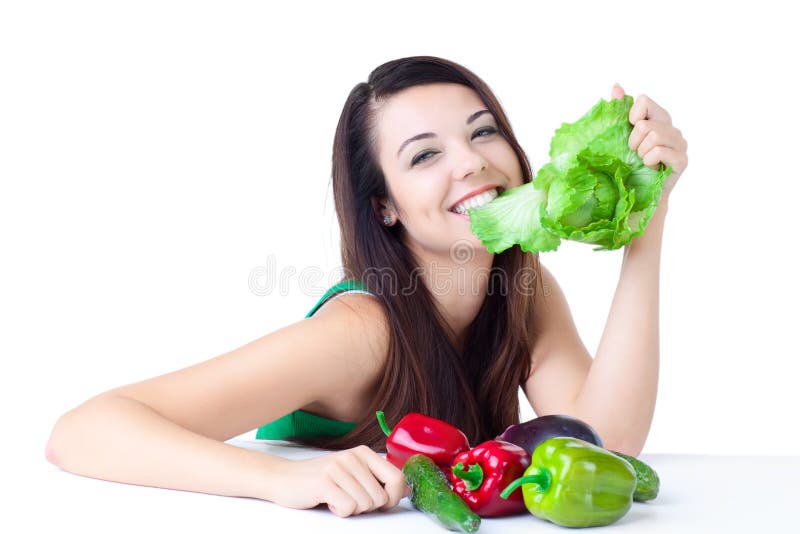 Young girl with vegetables