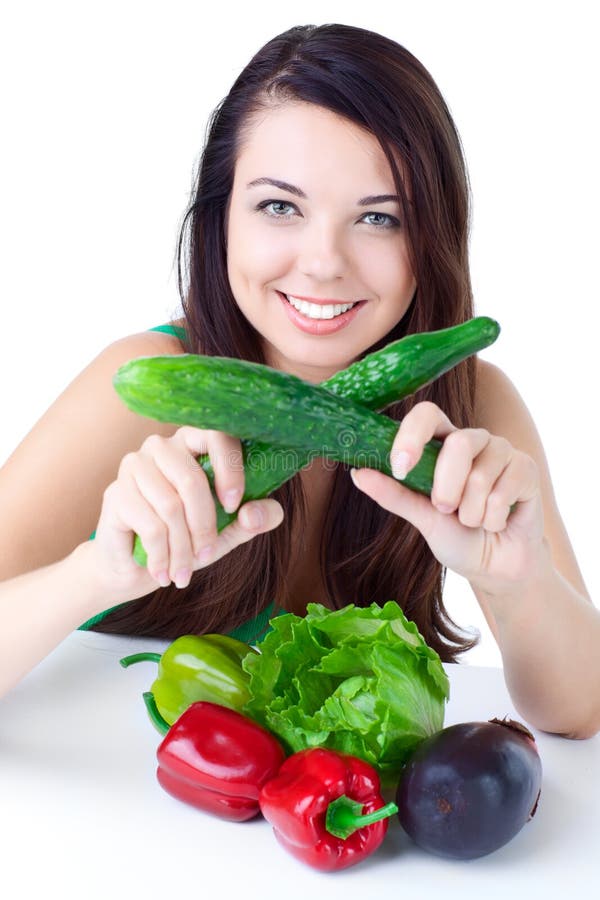 Young girl with vegetables