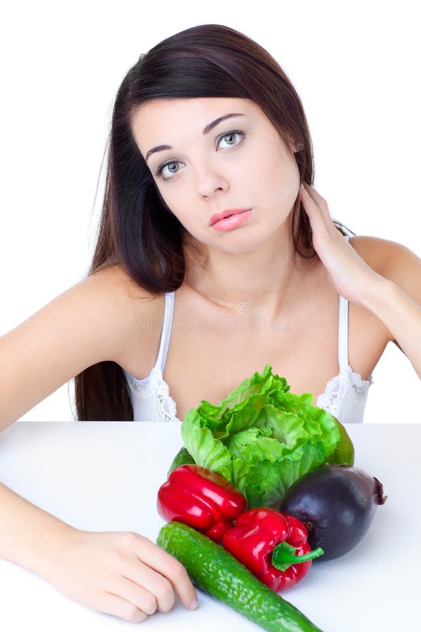 Young girl with vegetables