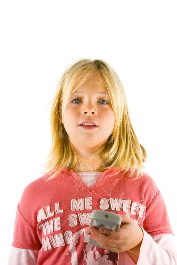 Young girl watching TV