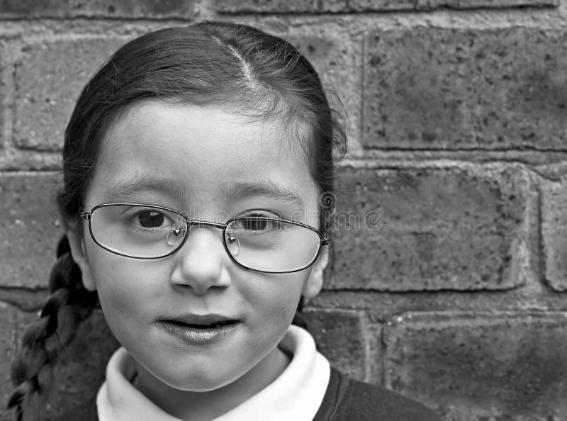 Young girl wearing glasses