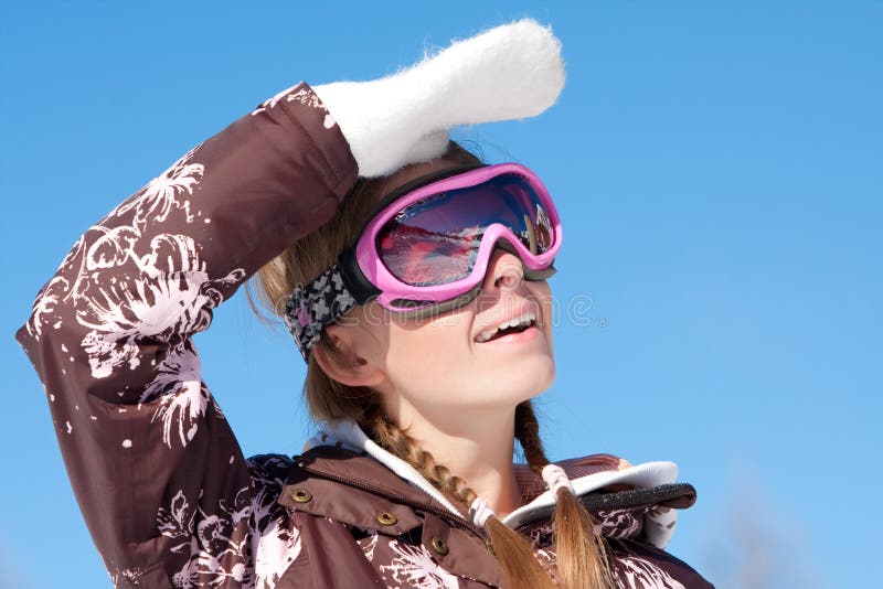 Young Girl Wearing Ski Mask Stock Image Image of girl, happy 13451207