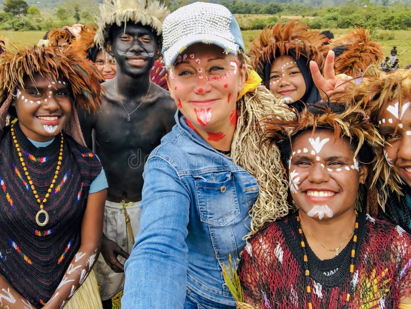 Young Girls  Of A Papuan Tribe In Baliem Valley Festival 