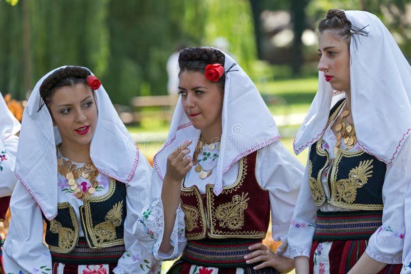 Young Girls from Serbia in Traditional Costume Editorial Image - Image ...