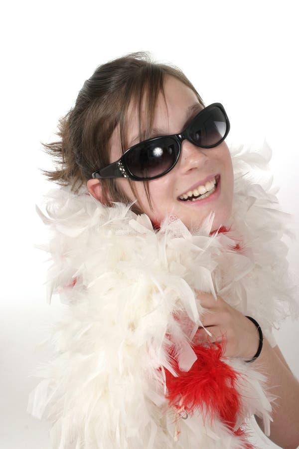 Young Glamour Teen With Feather Boa 1a